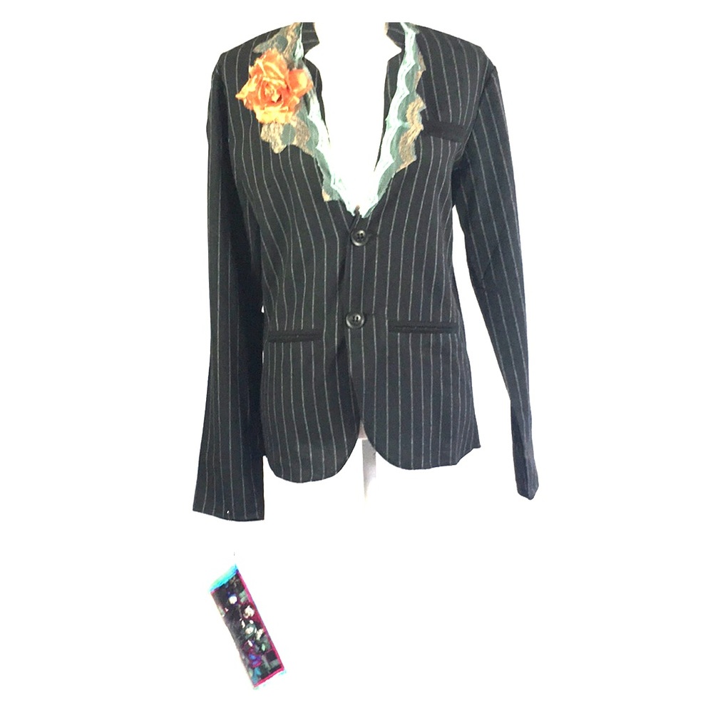 Lexa Vonn pinstriped summer bridal blazer